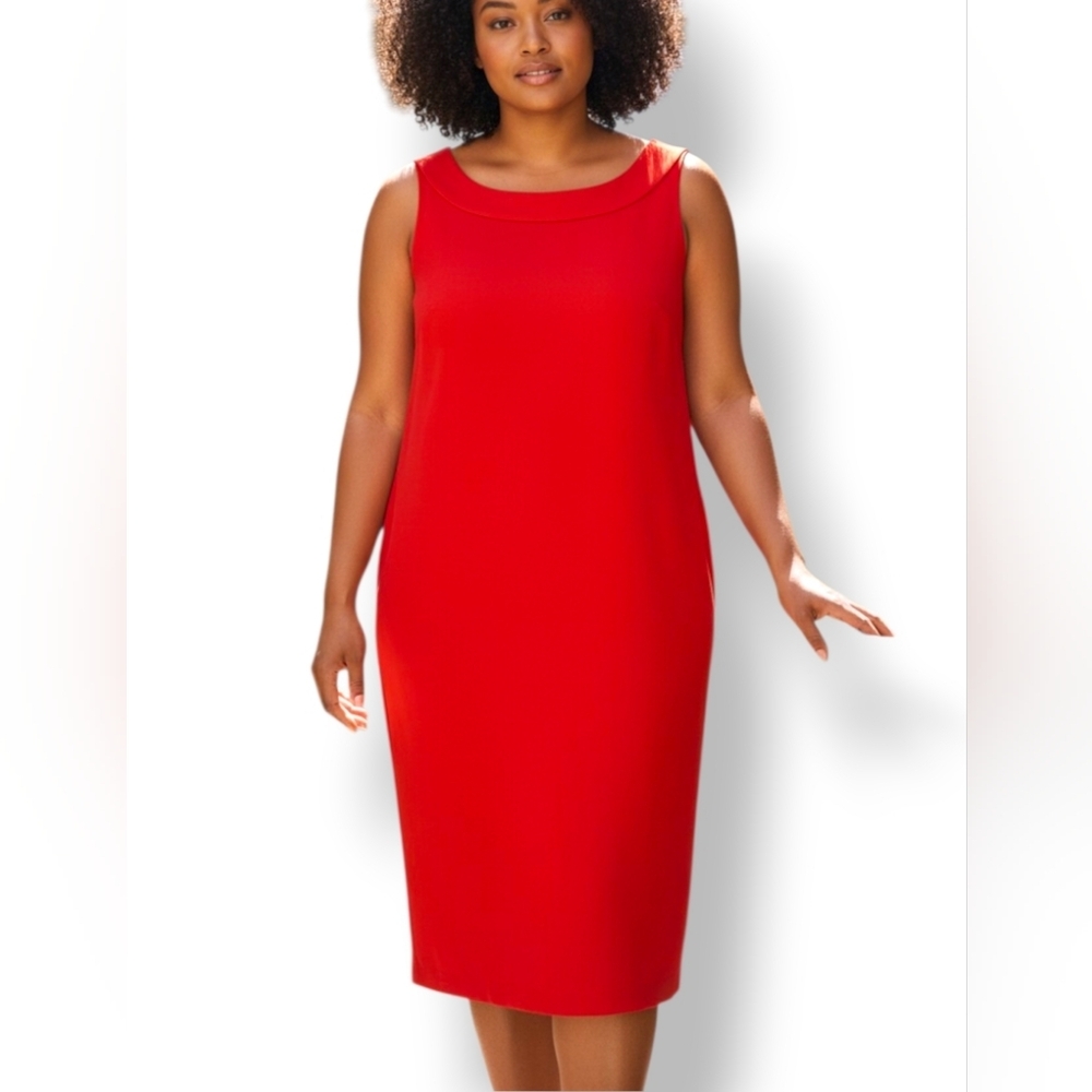 Susan Graver Sleeveless Red Sheath Dress